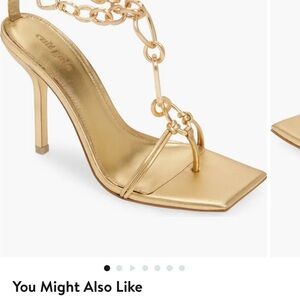 Cult Gaia Naima  Metallic Gold Chain Heels
